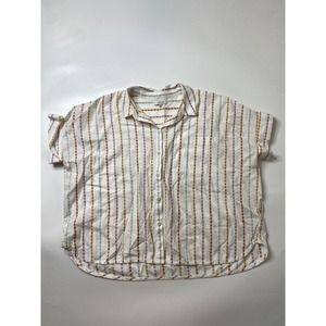 Madewell Women’s Size XL Button Up Daily Shirt in Jacquard Rainbow Stripe